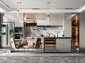 Meubles de cuisine de luxe modernes, meubles de restaurant, conception gratuite, résistant à l'eau, multifonctionnel, respectueux de l'environnement, facile - Product Image 3