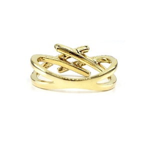 Bijoux en gros de Chine, design vintage, haut de gamme, or jaune 18 carats, diamant naturel, alliance de fiançailles torsadée, cadeau - Product Image 2