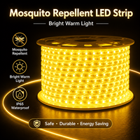 Bande lumineuse LED anti-moustiques alimentée par USB pour jardin extérieur, étanche IP65, jaune, 60 LED/m