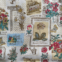Kuangheng – Nouveauté : Tissu en toile de polyester imprimé, style rétro européen et américain, idéal pour nappes et projets pour animaux de compagnie