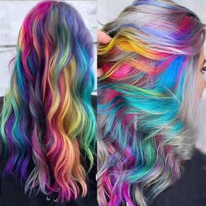 Extensions capillaires colorées à boucles croisées, dégradées, effet mèches simulées, une seule pièce, patch éclaircissant moelleux, densité 200% - Product Image 3