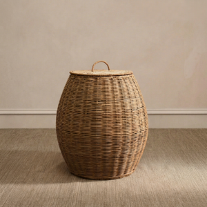 Panier en rotin tressé à la main avec couvercle, spacieux et grand format, pour l'organisation de la maison, les paniers cadeaux, la présentation décorative et l'usage quotidien - Product Image 1