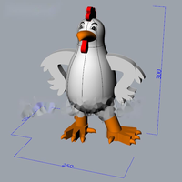 Vente en gros de coq gonflable géant réaliste personnalisé pour festival/animal à coq/poulet publicitaire avec souffleurs d'air