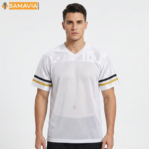 เสื้อเจอร์ซีย์ตาข่ายแขนสั้น SAMAVIA สำหรับฤดูหนาว ชุดอเมริกันฟุตบอล พิมพ์ลายด้านหน้าได้ตามสั่ง น้ำหนักเบา ชุดทีม บริการ OEM ไซส์ใหญ่พิเศษ - Product Image 4