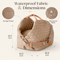 Lit pour chien pliable ovale portable, lit pour animaux de compagnie 3-en-1, siège de voiture pour chien, sac de transport pour animaux de compagnie, imperméable et matelassé pour chiens de petite et moyenne taille