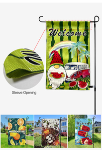 Produit promotionnel 30x45cm lin usine vente en gros palmier d'été Double face bord de mer fête bienvenue drapeau de jardin décoratif - Product Image 4