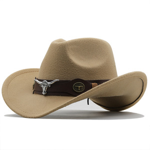 <span class=keywords><strong>Sombrero</strong></span> <span class=keywords><strong>Vaquero</strong></span> Occidental <span class=keywords><strong>de</strong></span> Ala Ancha Liso <span class=keywords><strong>para</strong></span> <span class=keywords><strong>Hombre</strong></span> y Mujer, Venta al por Mayor, Económico, en Varios Tamaños, con Decoración <span class=keywords><strong>de</strong></span> Cinturón <span class=keywords><strong>de</strong></span> Toro, Logotipo Personalizado Aceptable - Product Image 4