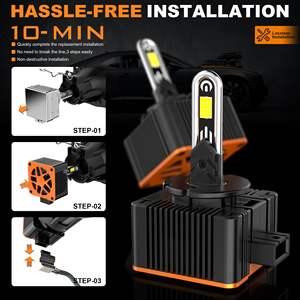 Phare LED U40 80W 8000LM Super Bright External Driver <span class=keywords><strong>Silent</strong></span> Fan Canbus U Copper Tube D1 D2 D3 D5 Waterproof IP68 6500K - Product Image 4