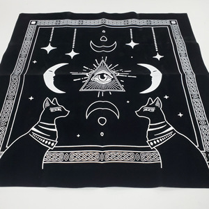 Nouvelle <span class=keywords><strong>grande</strong></span> <span class=keywords><strong>taille</strong></span> 49*49cm nappe en velours brodé motif rayé pour Tarot autel magique cérémonie tissé Technique - Product Image 5