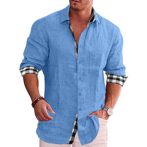 Chemise décontractée à manches longues pour homme, vente chaude, automne, anti-froissement, respirante, ODM - Product Image 6