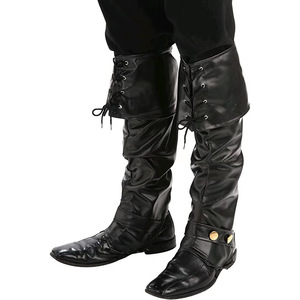 Armadura de Pierna Medieval Steampunk Samurai Knight, Espinilleras de PU, Protector de Espinilla Pirata, Polainas de Fantasía, Cubrebotas, Disfraz de Cosplay - Product Image 2
