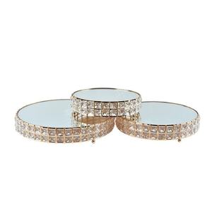 Moderno Juego <span class=keywords><strong>de</strong></span> 3 Piezas <span class=keywords><strong>de</strong></span> Lentes Cristalinas Doradas y Plateadas <span class=keywords><strong>de</strong></span> Alta Calidad para Decoración <span class=keywords><strong>de</strong></span> Bodas con Flores Metálicas - Product Image 2
