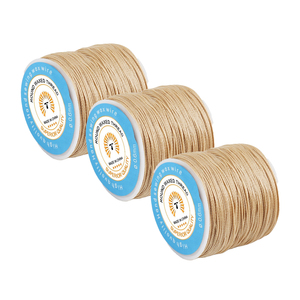 Petits cônes 0.6mm 150D fil ciré rond imperméable 100% Polyester pour cuir artisanat couture bijoux cordon tressé à la main 70m - Product Image 1