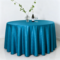 Nappe ronde épaisse à motif floral jacquard, qualité hôtelière pour banquets de mariage et restaurants