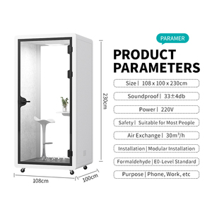 Acoustic Quiet Soundproof Phone Privacy <strong>Room</strong> Indoor Booth Movable Modular Office Pod Silent Booth For Home - Product Image 2