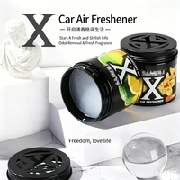 Baume désodorisant pour voiture en gel solide Série X, longue durée, parfum léger, pot en plastique, capteur de vibration, élimination des odeurs, sans aromathérapie automobile