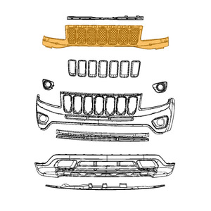 Jeep Compass Inner <b>Mesh</b> <b>Grille</b> 68213198AA Plastic Replacement Part <b>for</b> 2014-2017 Models - Product Image 4