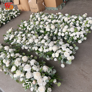 Arche florale en fleurs vertes naturelles pour décoration de mariage en plein air, nouveau design lisse - Product Image 3