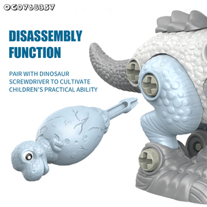 Autres jeux de rôle et jouets éducatifs pour la petite enfance : petit stégosaure en plastique à assembler soi-même, jouets dinosaures marcheurs avec lumières et sons - Product Image 4