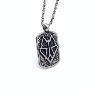 Viking Wolf Pendant <b>Titanium</b> Steel Unisex Animal Themed Necklace Everyday Wear 2160142 - Product Image 4