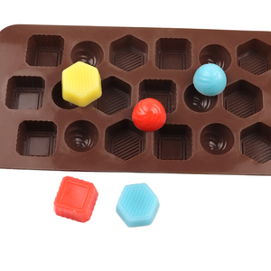 Molde de Silicona Geométrico Rectangular para Chocolate, 18 Cavidades, Libre de BPA, Desechable, Fácil de Desmoldar, Apto para Lavavajillas, Moldes para Pastel y Hielo - Product Image 1