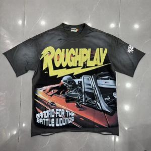Mens Clothing Streetwear Hip Hop Retro Acid Wash Rough Play <strong>T</strong> <strong>Shirts</strong> for Men High Quality Skulls Print <strong>Gothic</strong> Short Sleeve Bulk - Product Image 1