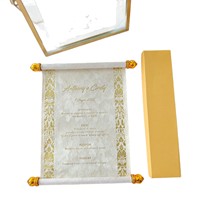 Ensemble d'invitations de mariage en velours pour cérémonie de mariage, motif vintage en feuille d'or avec boîte cadeau et carte de menu