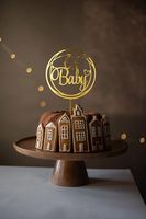 Goldener 'Oh Baby' Kuchenaufsatz aus Acryl für Babyparty, Mädchen- und Jungen-Geburtstage, Erstkommunion und Dessert-Dekorationen
