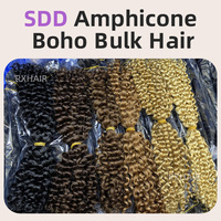 Extensiones de Cabello Brasileño Remy Virgen de Lujo de Buena Calidad, con Punta en V de Dos Puntas, Doble Trama a Máquina, 100g a Granel