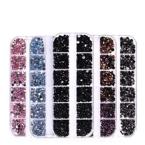 SZNR27 Nail suppliers must have mixed size ss6-ss16 flatback stones crystal ab nail rhinestones