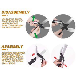 Rayshine đa năng 2-trong-1 dao thông minh và thớt dao cắt rau thép không gỉ thớt kéo - Product Image 4