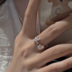 Bague en argent sterling S925, style coréen, rétro, coquillage, étoile de mer, mode vintage, vente en gros - Product Image 4