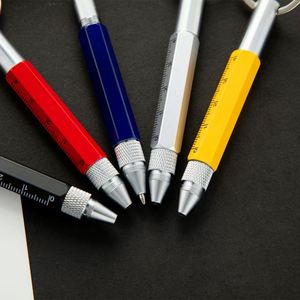 Multicolor <b>Mini</b> Key Chain Multi-Function Metal Tool Cross Double Head Screwdriver Ballpoint <b>Scale</b> Capacitance Pen Office - Product Image 3