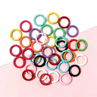 Baked Enamel Painted Zinc Alloy Keychain Coil Spring Ring Colored Retaining Book Spring Clasp Key Toy Fastener Open-End Hanging