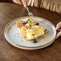 MSH Assiette plate en céramique de 8 pouces, ensemble d'assiettes à sauce en céramique pour hôtel