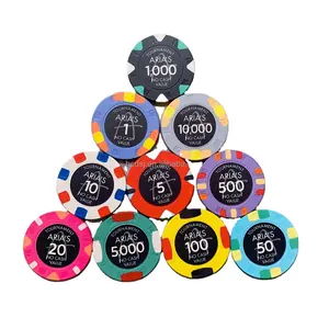 Keramisch Op Maat Gedrukt Logo Goedkope Pokerchips Groothandel Mal Item Bulk Stijl Tijdverpakking Veiligheidsmateriaal Oorsprong Klei