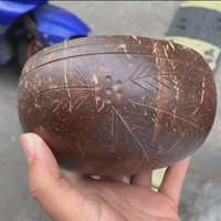 Ensemble de bols en noix de coco polis de haute qualité avec cuillères en bois, ustensiles de cuisine écologiques naturels, bols à salade et smoothies