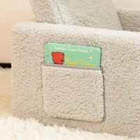   Canapé enfant extensible en peluche, fauteuil lounge en mousse souple pour la maternelle, la maison et les jeux d'intérieur