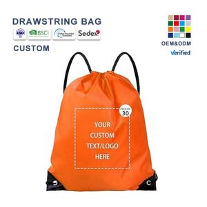 Sac à cordon personnalisé pour la promotion, sac de sport en nylon et polyester avec fermeture éclair, sacs à cordon avec logo - Product Image 1