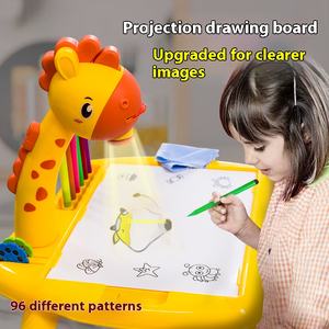 Mesa de dibujo de grafiti de dibujos animados multifuncional BJQ, juguete de escritorio de aprendizaje de proyección LED para niños y bebés, Idea de regalo perfecta - Product Image 6