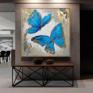Quadro da Parete Dipinto a Mano, Arte Moderna Pop Art con Animali, Famosa Farfalla Astratta, Dipinto ad Olio Acrilico su Grande Tela JZ Arts - Product Image 2