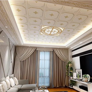 Panneaux de plafond artistiques en aluminium résistants à l'eau et à l'humidité pour hôtel maison salon salle à manger-carreaux de plafond carrés - Product Image 3