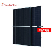 Panel Surya Cana-dian TOPBiHiKu6 CS6.1-72TD-600~630 Tipe-N ToPcon Komersial Bifasial Kaca Ganda Monokristalin 600W 620W 630W