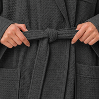 Peignoir épais personnalisé pour hôtel et spa, style kimono, col, unisexe, avec ceinture, lavable en machine, fabriqué par le fabricant