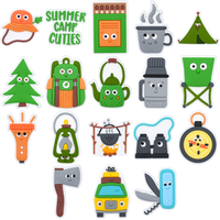 Vente en gros de la série Green Summer Camp pvc Shoe Charms Kettle Cup Tent Tree Bag Pattern shoe boucle decoration gifts