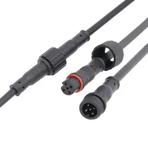 5Pin PVC Connector M12 waterproof male female plug/socket with 24AWG Cable for Outdoor Lighting Project