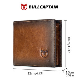 For Vintage Short Mens RFID Blocking Bifold Wallet Soft Genuine Leather Credit Card Flip up ID Coin <b>Purse</b> - Product Image 5