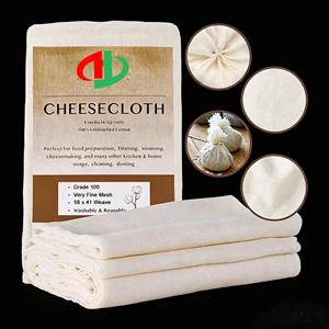 Sacs filtrants à fromage réutilisables en tissu de coton mousseline 100% premium, non blanchis, ultra-fins - Product Image 1