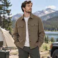Veste Chemise Homme Personnalisée OEM, Grande Taille Décontractée à Manches Longues pour l'Automne, Vêtement d'Extérieur Léger et Tendance en Gros