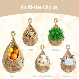 Dropshipping Boho Hemp Hanging <b>Basket</b> Fruit Handmade Kitchen Pantry Organizer <b>for</b> Fresh Produce <b>Storage</b> - Product Image 5